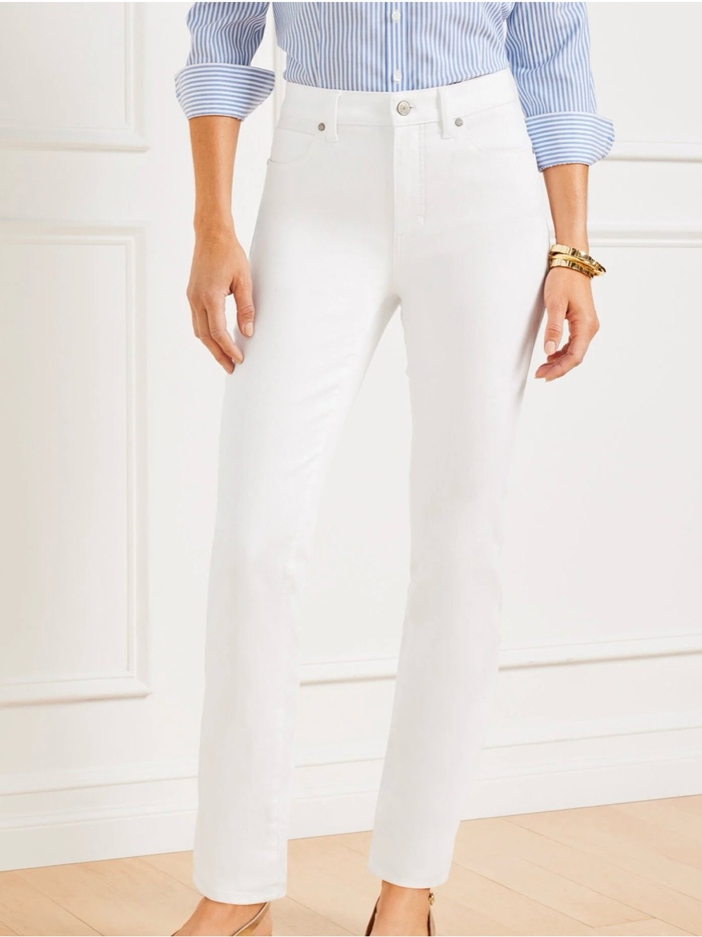 Talbots Boot Cut White Jeans Size 6 Like New
